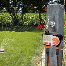 HandSonic Water Sprinkler Timer, Garden Watering Timer 2 Outlet, Garden Hose Faucet Timer For Lawn, Lawn Sprinkler Water Hose Timer Dual, Auto Manual Rain Delay Mode, Pool - White - View 3