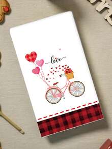 2入組超細纖維15.7*23.6英寸矩形聚酯纖維廚房毛巾，印有LOVE字母和小矮人圖案，現代簡約風格，適用於廚房、浴室、客廳、餐廳、臥室等場所，是送給父母和朋友的不錯禮物 - 紅色 - 查看 6