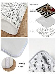 1入組廚房地墊 Love Car Elf Love條紋印花地毯,適用於廚房餐廳防滑和防污地墊,入門口拖鞋墊