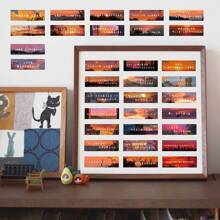 xiqixin 60入組原創日落主題ins風格文字貼紙 - 彩色 - 查看 3