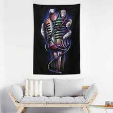 1入多彩麥克風牆掛裝飾,極簡軟質布料多功能牆藝術,適用於男孩和女孩房間及辦公室牆壁裝飾 - 彩色 - 查看 2