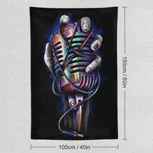 1入多彩麥克風牆掛裝飾,極簡軟質布料多功能牆藝術,適用於男孩和女孩房間及辦公室牆壁裝飾 - 彩色 - 查看 5