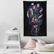 1入多彩麥克風牆掛裝飾,極簡軟質布料多功能牆藝術,適用於男孩和女孩房間及辦公室牆壁裝飾 - 彩色 - 查看 3