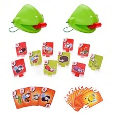 1pc Interesting Frog Game, Colorful Lizard Mask, Educational Toy, Blow Poker Card Game, Desktop Interactive Parent-Child Party Game - Multicolor - View 7