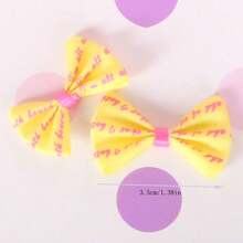 1 Pieza Amarillo Nuevo Estampado Clip Para El Pelo De Mascota Lazo Accesorios Para El Cabello Para Perros Cinta Pinza De Pelo Colorida