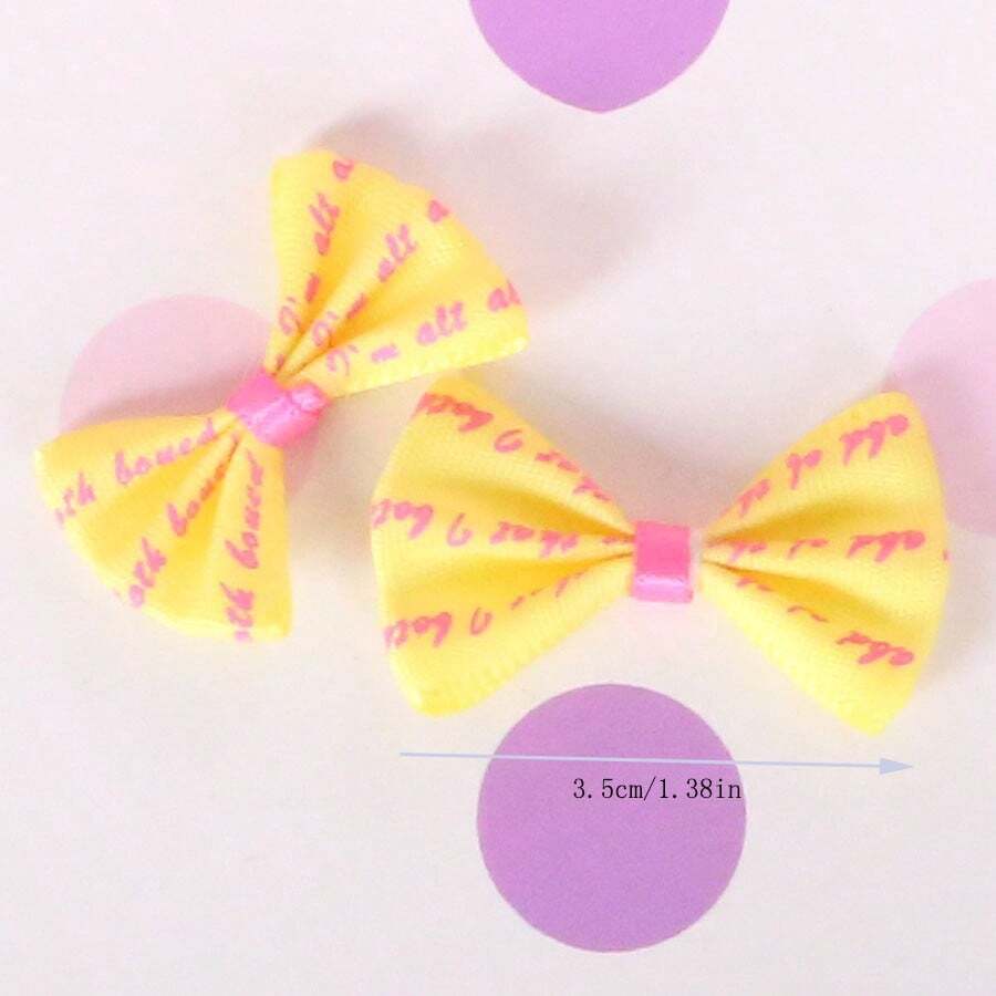 1 Pieza Amarillo Nuevo Estampado Clip Para El Pelo De Mascota Lazo Accesorios Para El Cabello Para Perros Cinta Pinza De Pelo Colorida