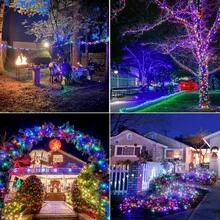 110FT 300LEDs Solar LED Light Outdoor Festoon Lamp Garden Fairy Lights String Waterproof Christmas Garland Yard Decoration - Color - View 2