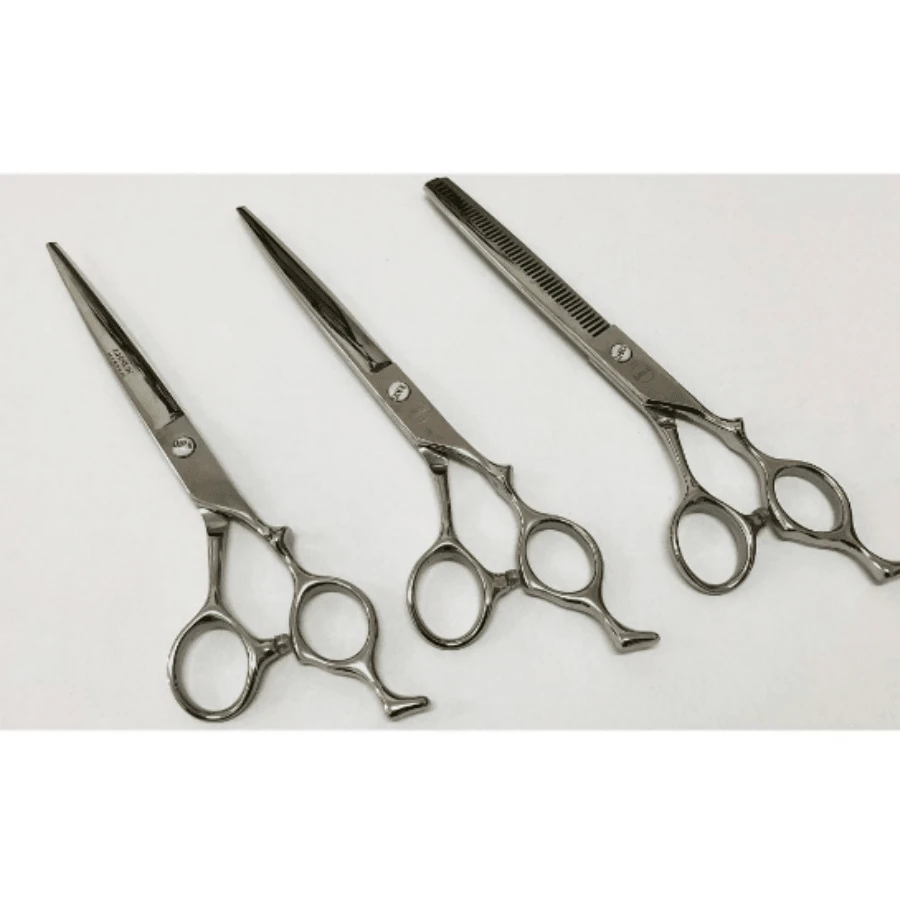 Kit 3 Tesoura de Cabelereiro Profissional Aço Inoxidável - Prata - Visão 1