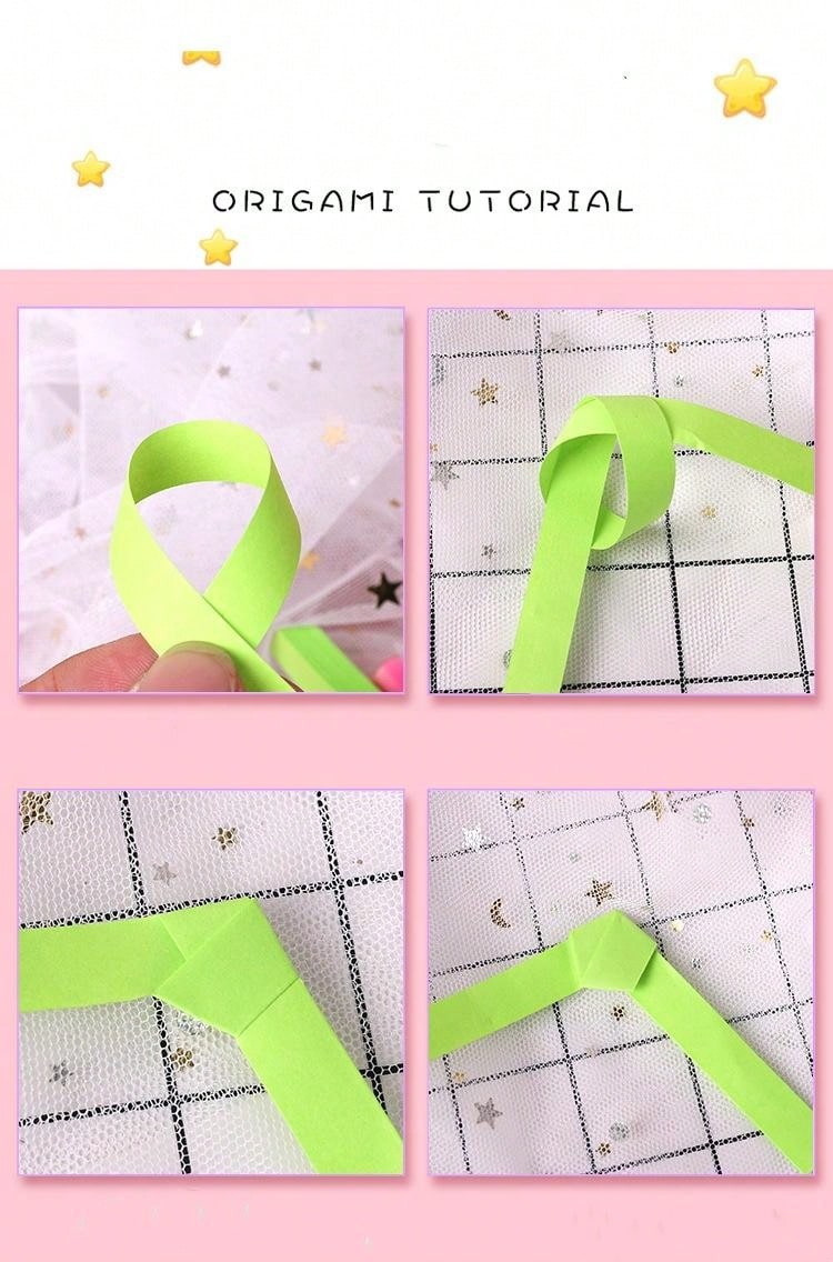 540 Bandes Origami Étoiles - Papier Cadeau Porte-Bonheur à Plier Pour Déco Et Loisirs Créatifs