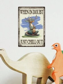 Putuo Decor一入組嬉皮龍裝飾花式金屬招牌,“when In Doubt Just Chill Out”,家庭農舍酒吧俱樂部牆藝裝飾,7.8 X 11.8英寸 - 彩色 - 查看 2