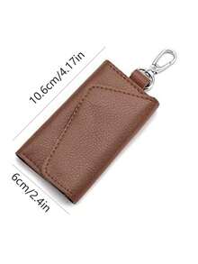 1個男士腰掛鑰匙包商務多功能大容量家用鑰匙扣包汽車鑰匙包通用卡包 - 棕色 - 查看 5