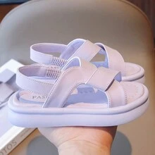 女孩新款運動風涼鞋,柔軟鞋底,適合幼兒和大童女孩夏季休閒穿著 - 紫色 - 查看 2