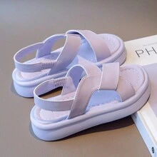 女孩新款運動風涼鞋,柔軟鞋底,適合幼兒和大童女孩夏季休閒穿著 - 紫色 - 查看 5