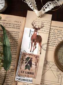 Infeel.Me 40入組/袋寵物貼紙包,山景旅程系列,創意森林和植物裝飾用於手帳 - 彩色 - 查看 6