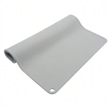 1入組寵物食品墊,矽膠防水貓飼料墊,提高邊緣,不漏不滑動的寵物碗墊,適用於貓和狗,灰色