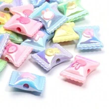 10 顆多色壓克力糖果珠,適合 Diy 手鍊、項鍊和其他珠寶製作,17x21 毫米 - 17x21mm - 查看 3