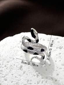 1只極簡時尚復古動物蛇形狀的男女飾戒,適合節日禮物、度假派對和日常佩戴 - 彩色 - 查看 5