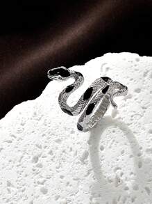 1只極簡時尚復古動物蛇形狀的男女飾戒,適合節日禮物、度假派對和日常佩戴 - 彩色 - 查看 1