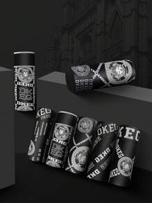 DKEG 男士奢华黑白印花透气仿丝平角内裤套装 - 彩色 - 查看 6