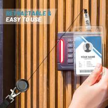 Mobile Phone Lanyard With Retractable Easy-Pull Pvc Vertical Card Holder, Waterproof & Transparent Back To School - Black - View 5