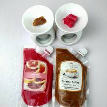 Home & Relax香味可擠壓蠟熔,9x17cm（8盎司）,2包香氣蠟熔,diy手工蠟燭製作,天然大豆蠟,可擠壓蠟,手工倒製大豆蠟蠟熔（米色和紅色） - 米色 - 查看 9