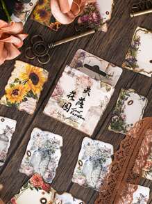 46入組失落花園主題diy手帳貼紙,適用於裝飾筆記本、相簿、水瓶、筆記型電腦、手機等。玩具和遊戲,藝術、手工藝品和縫紉用品。 - 彩色 - 查看 3