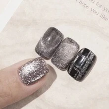 鉻鉑銀色閃粉指甲油套裝,8色,包括閃爍光澤的uv Led浸泡式黑色、銀色、粉紅色凝膠指甲油套裝,適用於家庭diy美甲和美甲沙龍 - 淺粉色 - 查看 10