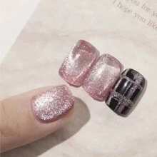 鉻鉑銀色閃粉指甲油套裝,8色,包括閃爍光澤的uv Led浸泡式黑色、銀色、粉紅色凝膠指甲油套裝,適用於家庭diy美甲和美甲沙龍 - 淺粉色 - 查看 7