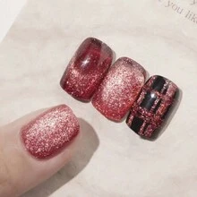 鉻鉑銀色閃粉指甲油套裝,8色,包括閃爍光澤的uv Led浸泡式黑色、銀色、粉紅色凝膠指甲油套裝,適用於家庭diy美甲和美甲沙龍 - 淺粉色 - 查看 9