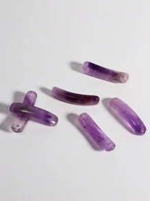 1pc Natural Stone Tube Beads For Bracelets Making Yoga Energy Healing Bracelet Connect Accessories Amethyst/Tigers Eye/Moss Agate/Turquoise Handmade Jewelry Unisex Bracelet, Festival Gift - Multicolor - View 6