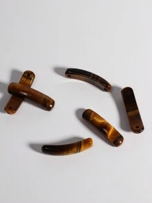 1pc Natural Stone Tube Beads For Bracelets Making Yoga Energy Healing Bracelet Connect Accessories Amethyst/Tigers Eye/Moss Agate/Turquoise Handmade Jewelry Unisex Bracelet, Festival Gift - Multicolor - View 7