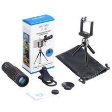 APEXEL 适用于智能手机的高倍变焦远摄镜头、18X25 手机单筒望远镜、与 iPhone 兼容的通用望远镜镜头等 - 非常适合露营户外摄影和徒步旅行、便携式手机摄影配件 - 黑色 - 查看 3