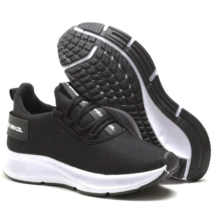 Amanda Brazil handbag Tênis Feminino Treino Academia Caminhada Esportivo - Preto e Branco - Visão 1