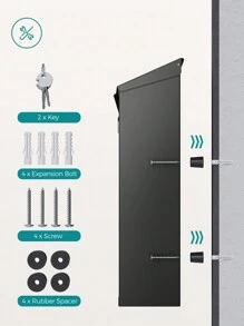 SONGMICS Mailboxes - Black - View 6