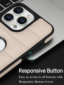 AWQUER Ốp lưng bằng da PU tương thích với iPhone 15 14 Plus 13 12 Mini 11 Pro Max 8 7 Plus SE 5G 2020 2022 Vỏ điện thoại chống sốc - Màu be - Xem 5