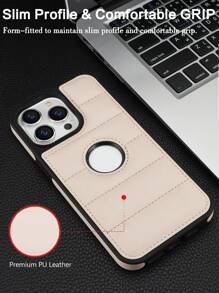 AWQUER Ốp lưng bằng da PU tương thích với iPhone 15 14 Plus 13 12 Mini 11 Pro Max 8 7 Plus SE 5G 2020 2022 Vỏ điện thoại chống sốc - Màu be - Xem 7