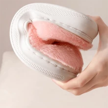 粉色簡約熊貓印花拖鞋,女士室內鞋,柔軟、保暖、舒適、防滑、簡單可愛 - 粉色 - 查看 4