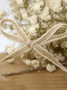 393 吋天然復古黃麻繩繩麻繩麻繩絲帶工藝品縫紉diy 黃麻婚禮派對裝飾節日包裝烘焙diy 手工藝品,花束絲帶,鮮花包裝紙,工藝用品面料,手工婚禮花束材料- 寬0.24 英寸- 393 英寸/10 M - 棕色 - 查看 3