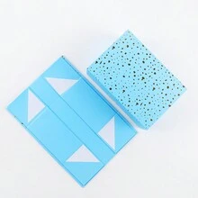 1pc/Bag 25cm*17.5cm*10cm Valentine'S Golden Dots One-Piece Folding Gift Box With Magnetic Closure For Jewelry, Small Gifts - Blue - View 3