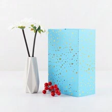 1pc/Bag 25cm*17.5cm*10cm Valentine'S Golden Dots One-Piece Folding Gift Box With Magnetic Closure For Jewelry, Small Gifts - Blue - View 6