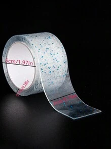 1入組彩色亮片納米透明雙面膠帶,可用於掛牆,貼合和無痕吸附 - 藍色 - 查看 2