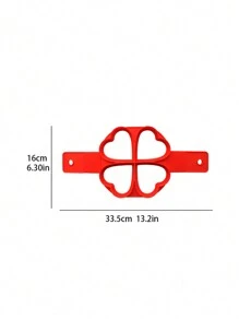 1入組矽膠餅狀模具,矽膠四孔煎蛋圈,矽膠蛋糕模具 - 紅色 - 查看 2