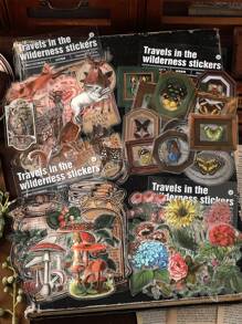 Infeel.Me 40入組/袋寵物貼紙包,山景旅程系列,創意森林和植物裝飾用於手帳 - 彩色 - 查看 7