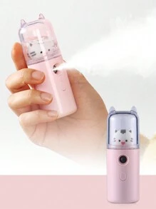 1 Pieza Llegada Nueva. Vaporizador Facial Portátil Recargable De Nano Con Diseño De Gato Lindo En Rosa, Humidificador Hidratante Para La Cara Y El Aire Seco - Rosa - Ver 1