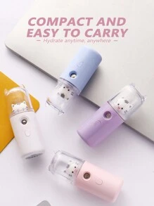 1 Pieza Llegada Nueva. Vaporizador Facial Portátil Recargable De Nano Con Diseño De Gato Lindo En Rosa, Humidificador Hidratante Para La Cara Y El Aire Seco - Rosa - Ver 4