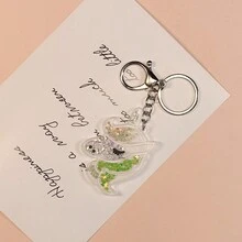 1個獨特的獨角獸造型鑰匙扣,裝飾著閃粉與灰塵設計,適用於掛在袋子、車鑰匙扣上 - 彩色 - 查看 2