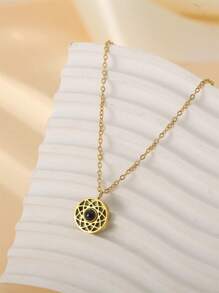 2pcs Customized Photo Couple Sun And Moon Projection Necklace, Set Of Couple Necklace Gifts For Her, Christmas Gifts, Mother's Day Gifts, Gifts For Her, Valentine's Day Gifts - Gold - View 7