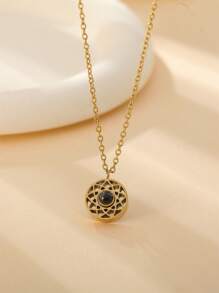2pcs Customized Photo Couple Sun And Moon Projection Necklace, Set Of Couple Necklace Gifts For Her, Christmas Gifts, Mother's Day Gifts, Gifts For Her, Valentine's Day Gifts - Gold - View 8