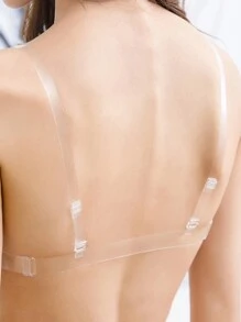 2pcs 37cm Invisible Transparent Soft Gel Bra Straps For Women's Summer Shoulder-baring Outfits - Clear - View 1