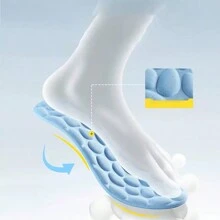 4d Massage Shoe Insoles For Men And Women, Soft And Comfortable, Anti-Fatigue, Thickened For Sports, Shock Absorbing, Sweat Absorbing And Deodorizing - Blue - View 2